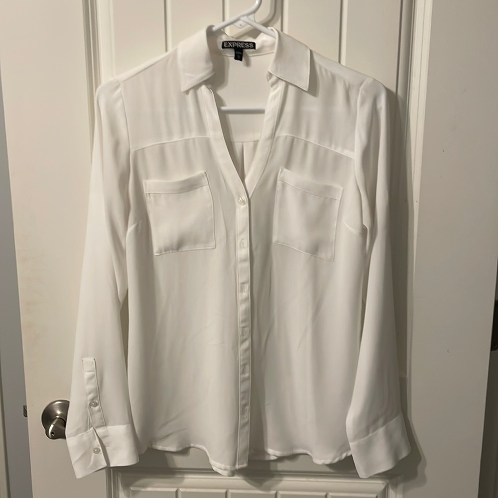 Express White Button Up